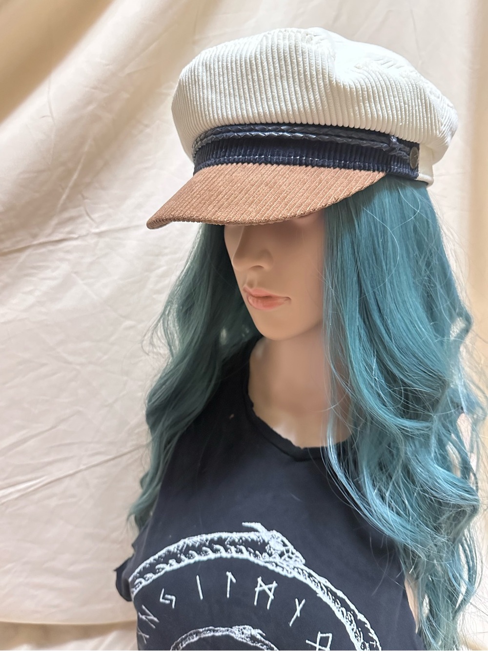 Women’s Brixton Two-Tone Corduroy Fisherman Cap White & Brown - Picture 4 of 4